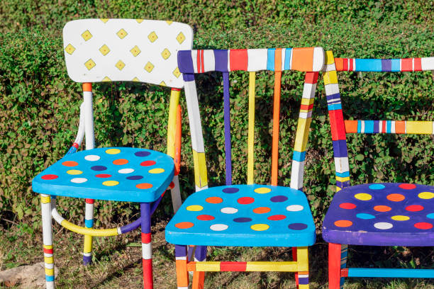 Hand painted chairs.