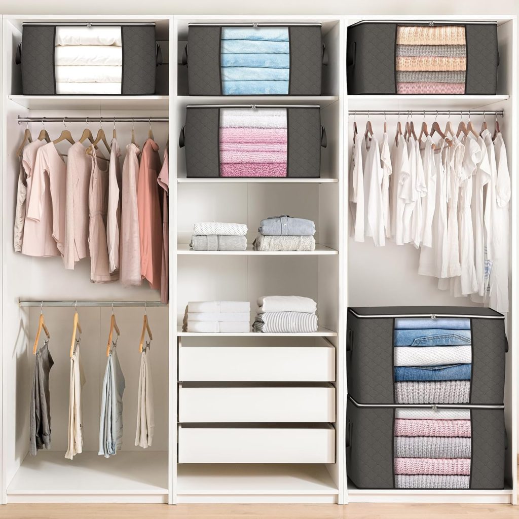 Large Storage Bags (R) in an organized closet.