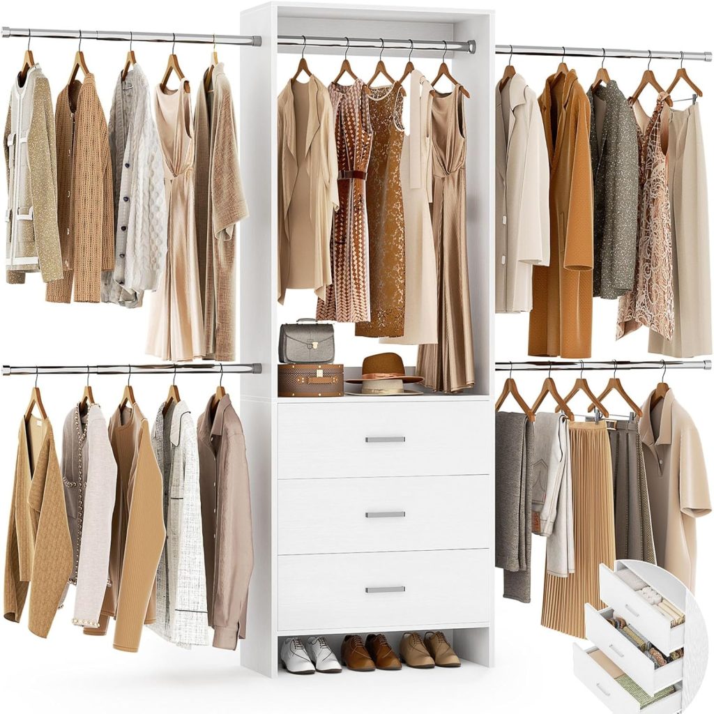 Aheaplus Closet Kit W/ Wooden Drawers