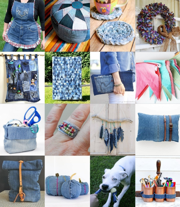 Collage of Denin repurposed designs.
