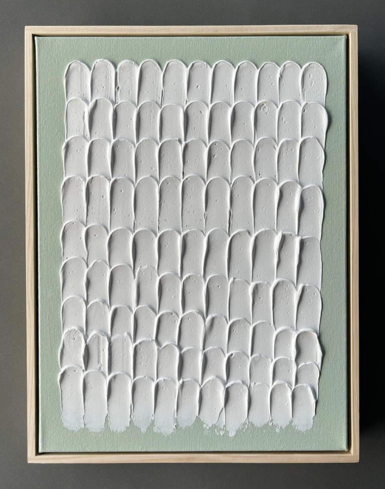 Minimalist textured brush stroke framed wall