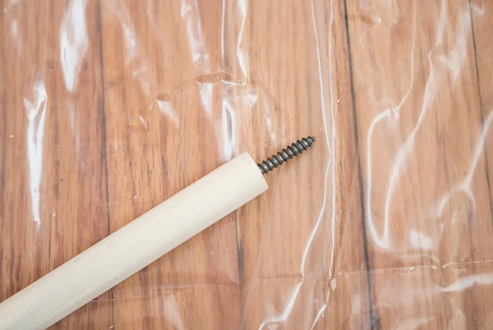 DIY wooden curtain rod with screw end for easy installation and custom window decor