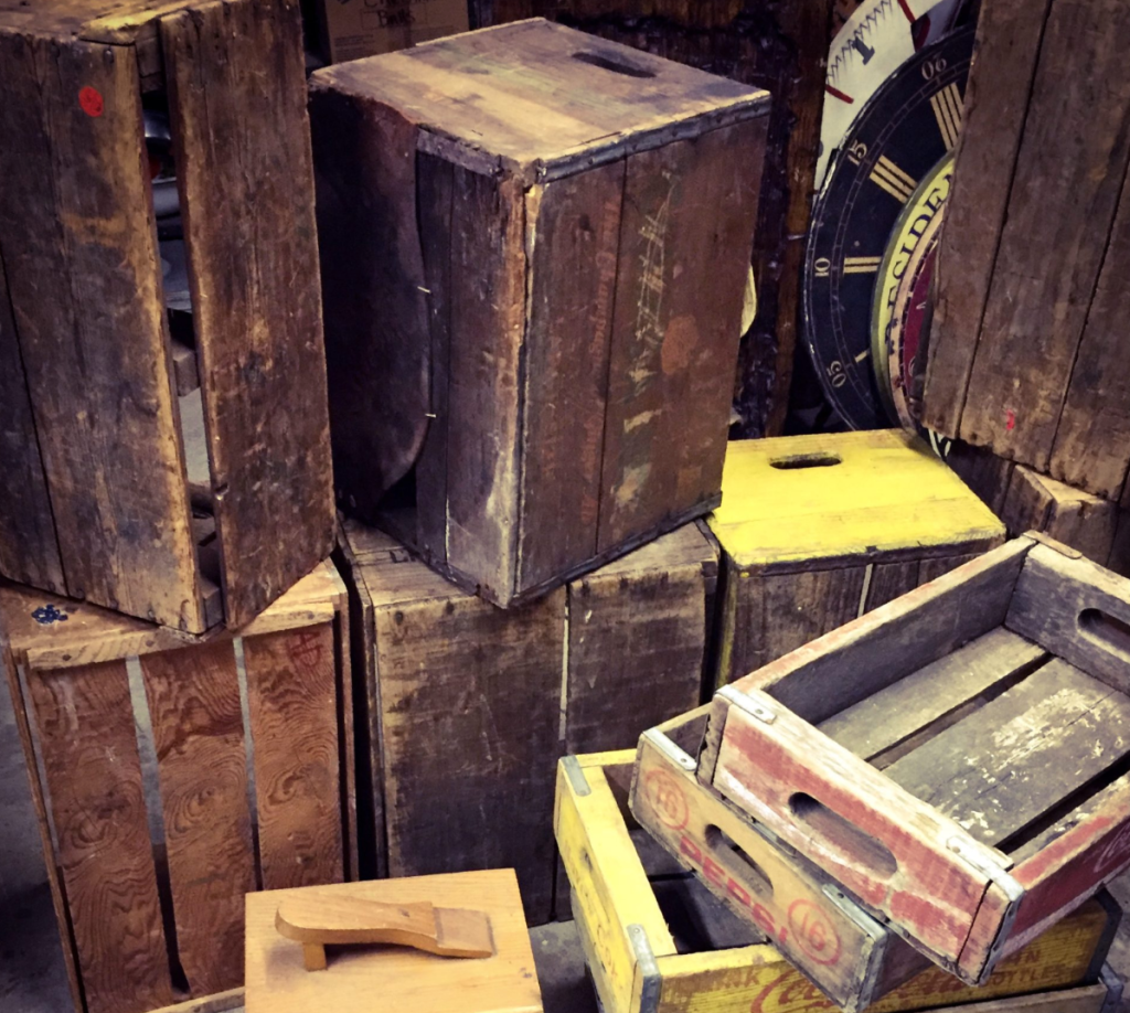 vintage wooden crates for rustic home and garden decor storage ideas