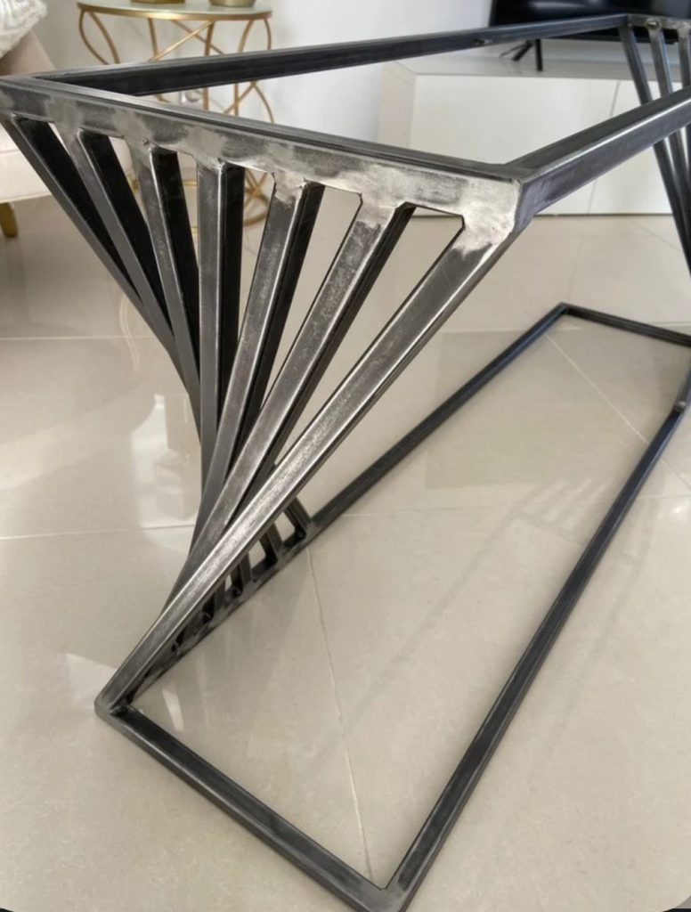 Modern geometric metal table base