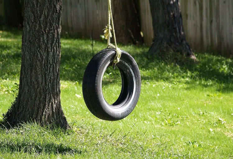 A tire swing.