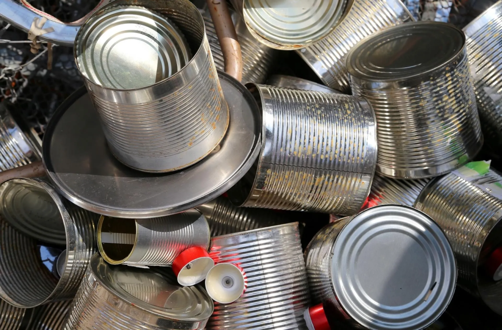 A pile of empty cans.