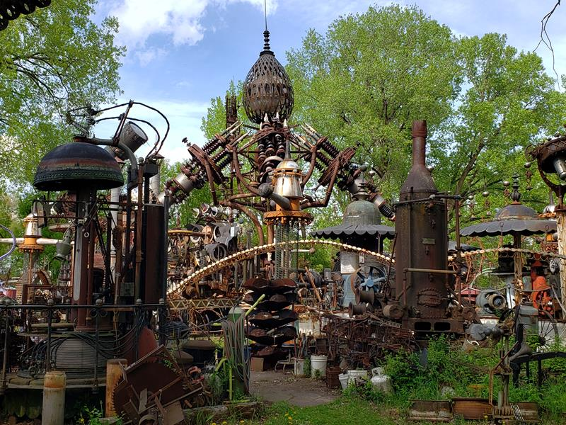 Metal structures everywhere at Dr. Evermor's Sculpture Park in Bluffview, Wisconsin.