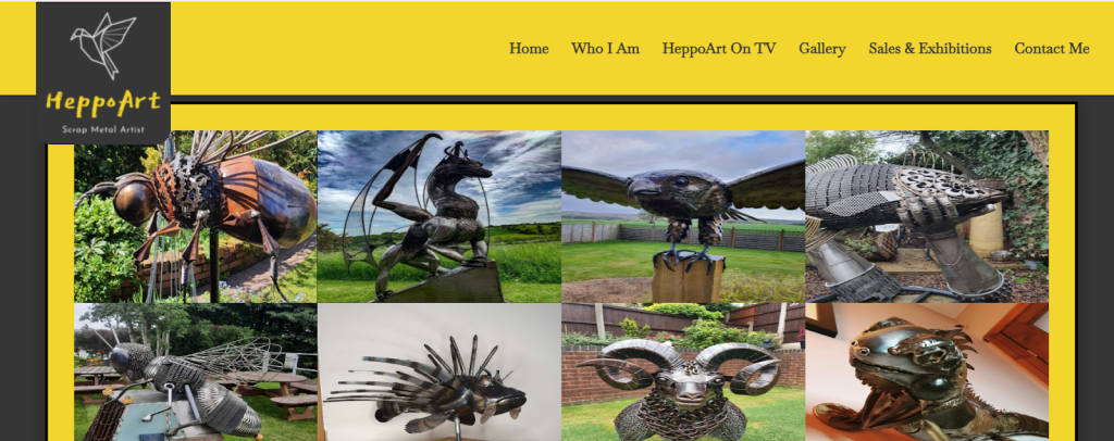 Screenshot from the homepage of Jason’s Gallery – Image Source: Jason Heppenstall