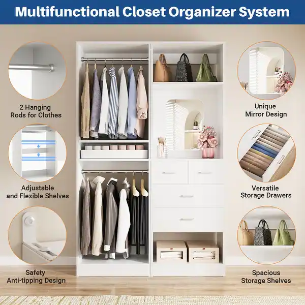Multifunctional Closet Organizer system setup instructions
