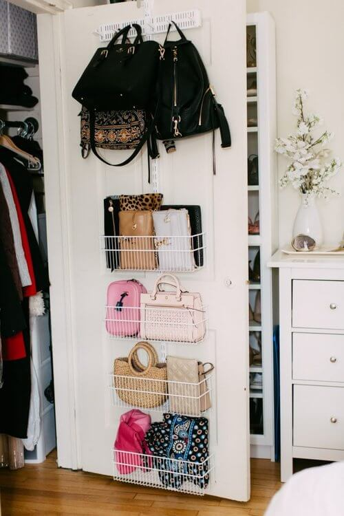 Mesh back of door storage containers.