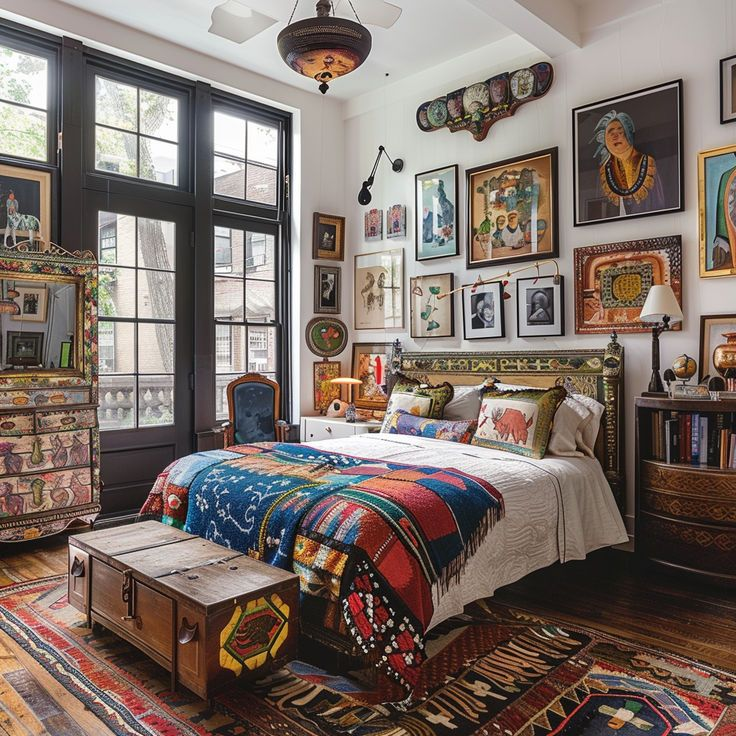 Eclectic chic styles infuse textures, patterns, and designs that tell a story into your room