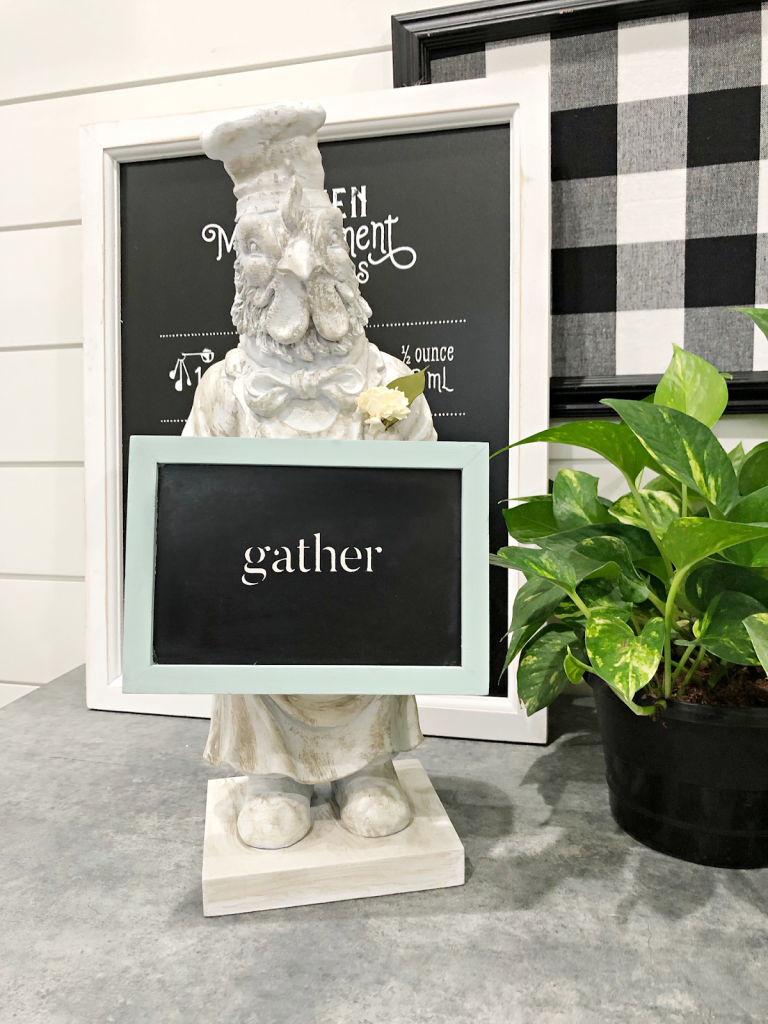 A rooster chalkboard