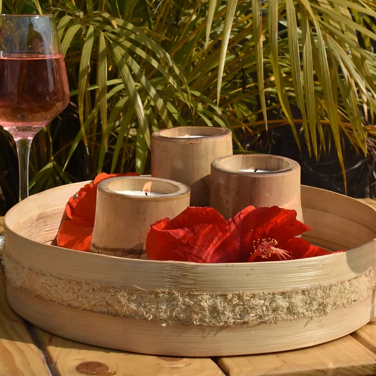 Upcycled Candle Holder made from bamboo
