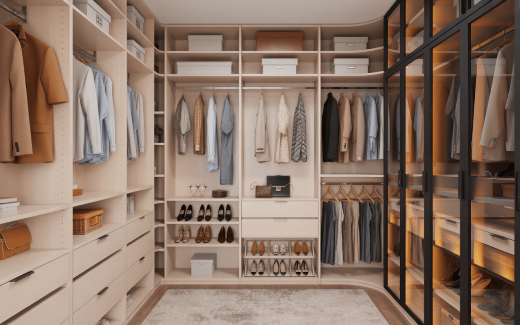 A fancy walk in closet.