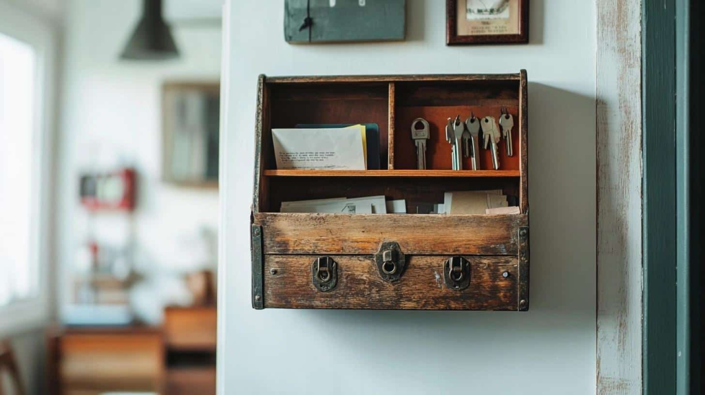 A simple old toolbox turned into a practical piece with plenty of charm