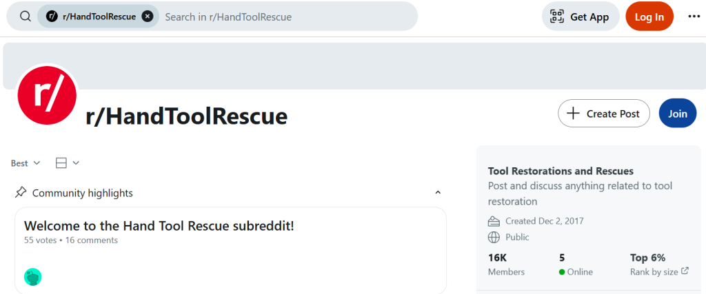 Reddit's r/HandToolRescue Subreddit.