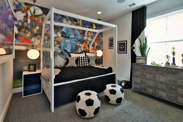 A Sports themed bedroom.