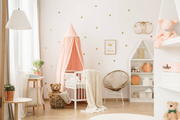 pink princess nursery room.