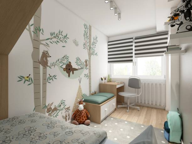 natural and wildlife-inspired bed room.
