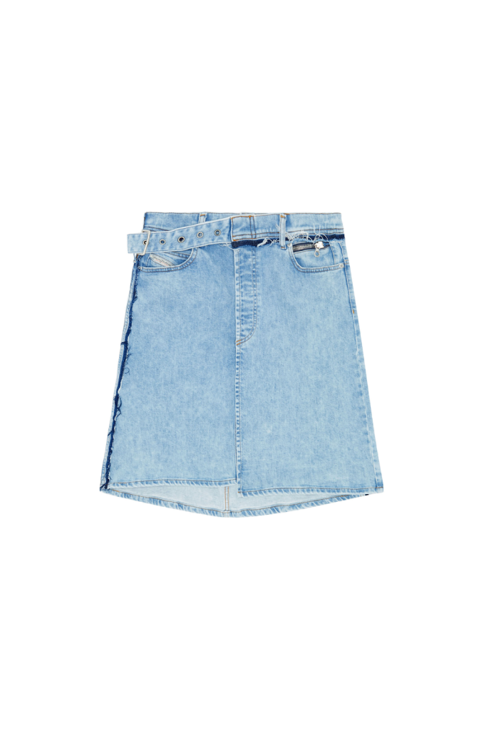 Hand-made denim skirt.