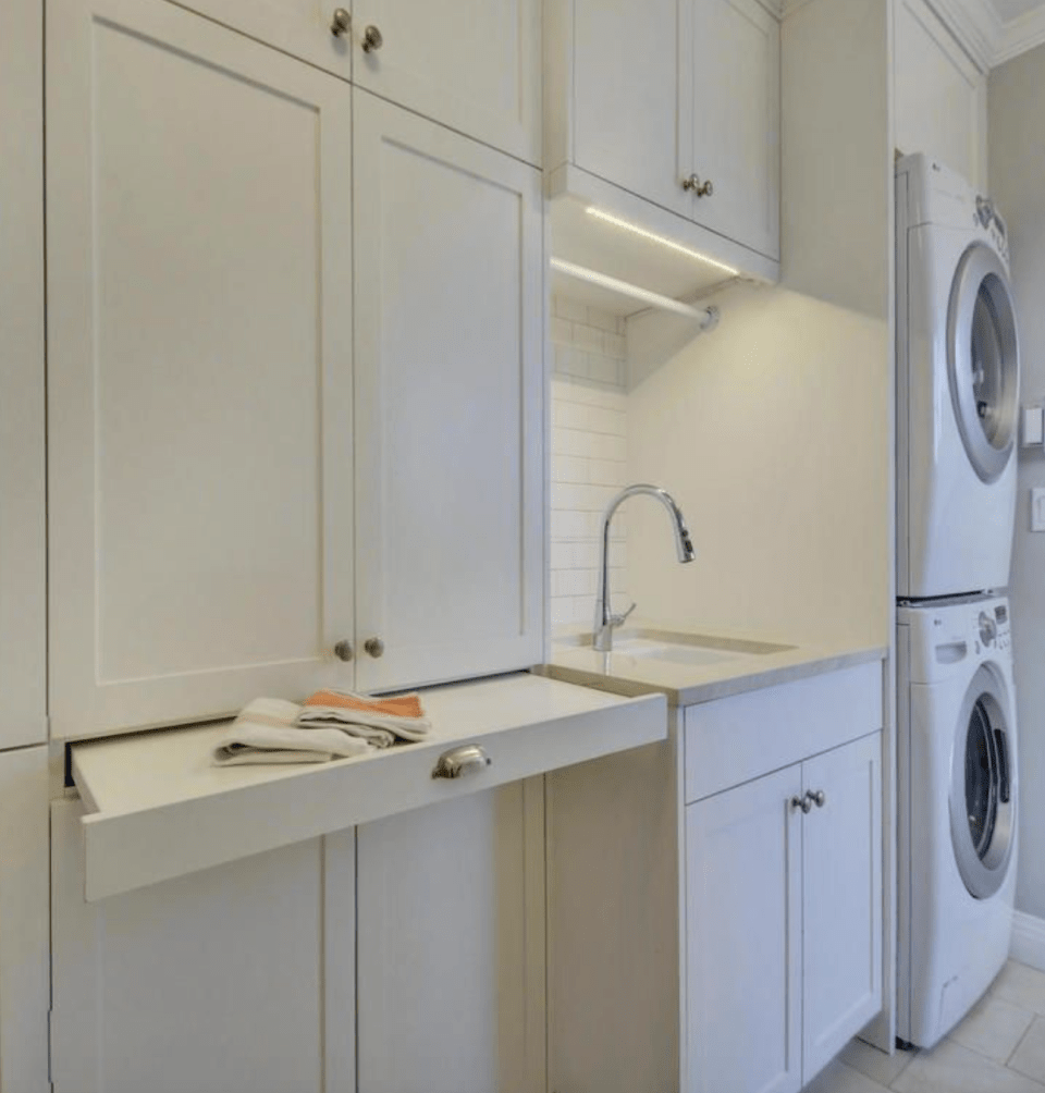Hidden pull-out folding station to your cabinets