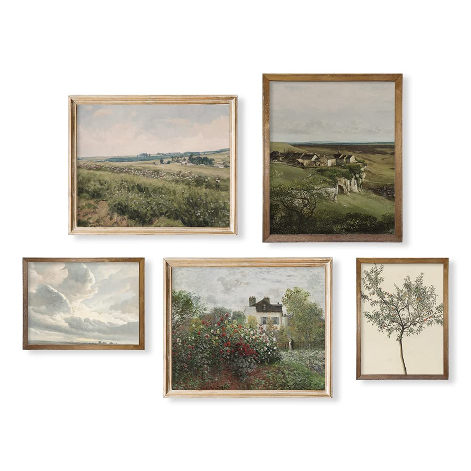 Vintage landscape gallery wall set of framed art prints