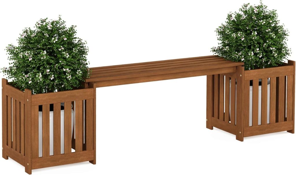 Tioman Hardwood Outdoor Lifestyle Flowerbox with Bench