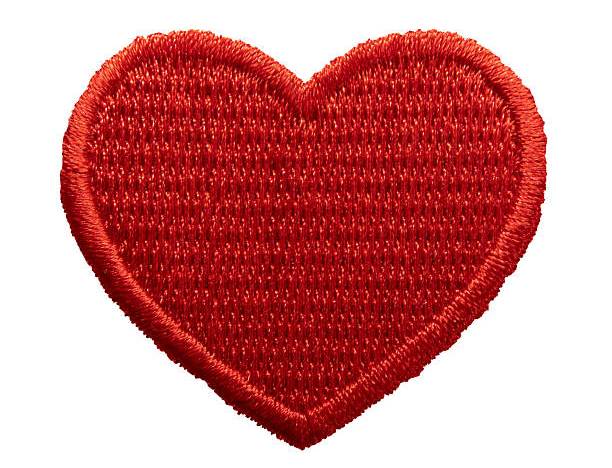A heart shaped patch on a white background.